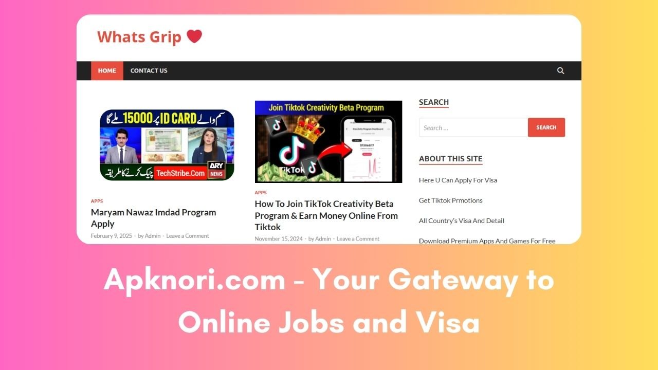 Apknori.com - Your Gateway to Online Jobs and Visa